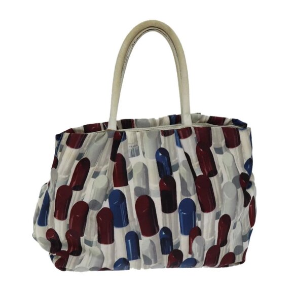PRADA Lip Pattern Hand Bag Nylon Multicolor Auth - Picture 3 of 16